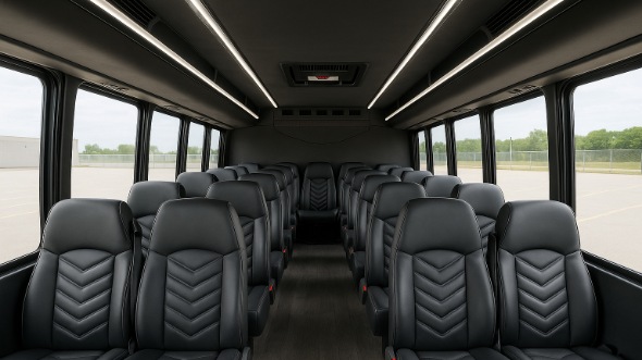 Interior of Charter Bus Company Monterey Park's 20 Passenger Mini bus in Monterey Park