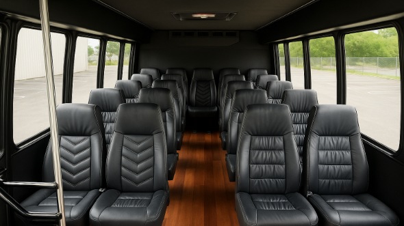 Interior of Charter Bus Company El Monte's 30 Passenger Minibus in El Monte