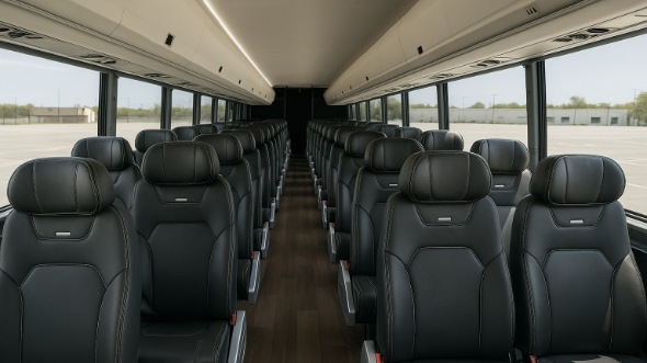 Interior of Charter Bus Company West Covina's 35 Passenger Minibus in West Covina