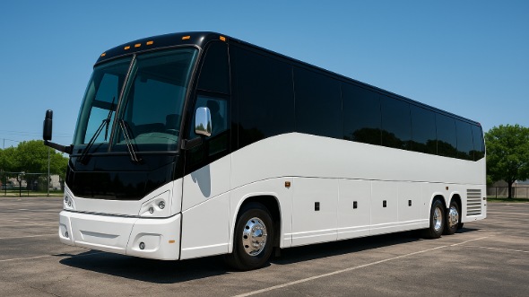 Exterior of Charter Bus Company Alhambra's 54 Passenger Charter Bus in Alhambra