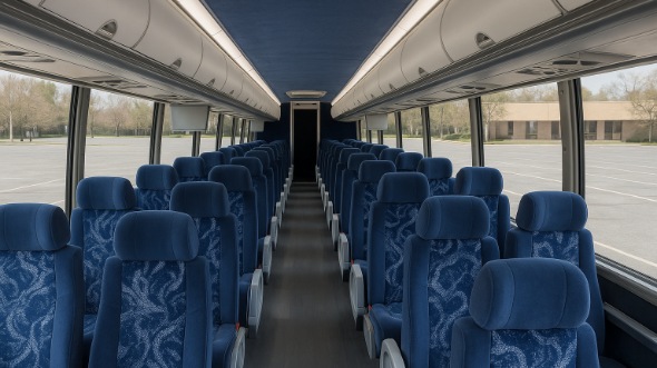 Interior of Charter Bus Company Downey's 55 Passenger Charter Bus in Downey