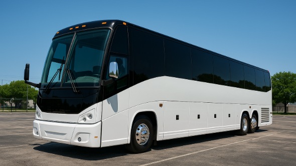 Exterior of Charter Bus Company Pasadena's 55 Passenger Charter Bus in Pasadena