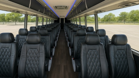 Interior of Charter Bus Company Alhambra's 56 Passenger Charter Bus in Alhambra