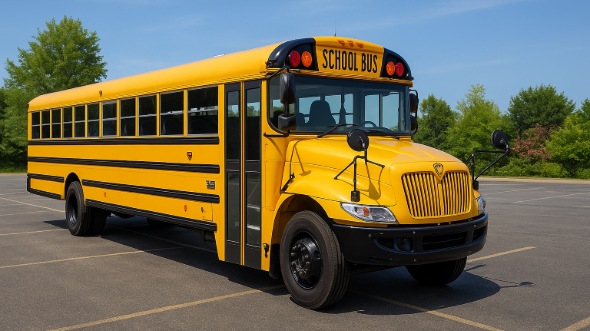 Exterior of Charter Bus Company El Monte's School Bus in El Monte