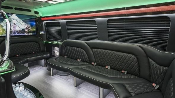 Interior of Charter Bus Company Downey's Sprinter Limo in Downey